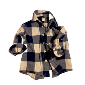 NWOT Crewcuts navy plaid button down polo